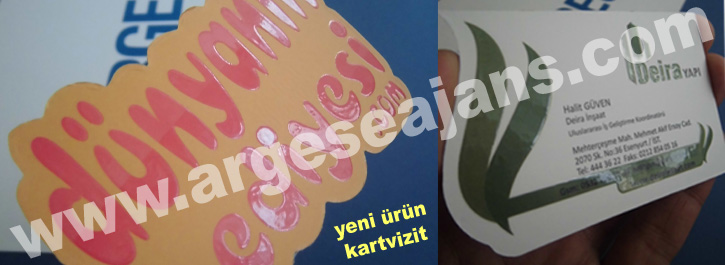 Çift Yüz, Özel Kesimli, Gofralı Kabartma Yazılı Kartvizit Çift Yüz, Özel Kesimli, Gofralı Kabartma Yazılı Kartvizit