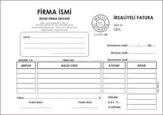 A5, irsaliyeli fatura, tek renk (örn. siyah)